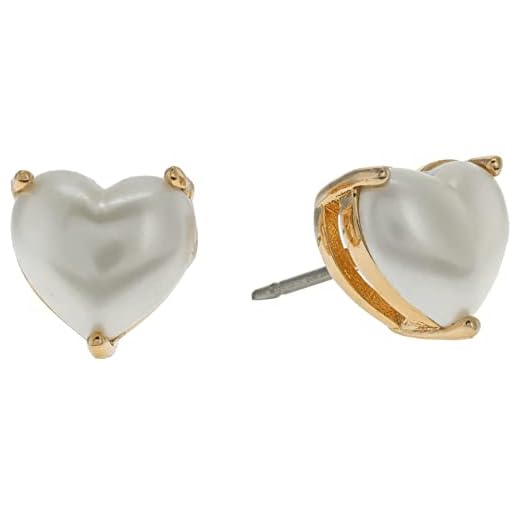 kate spade new york My Love Heart Studs, Pearl, One Size