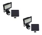 2 Pack 108 SMD LEDs Bright Outdoor Solar Motion Sensor Light, 1100 lumens, Time and 3 Intelligent Modes Adjustable, Solar Panel with 15FT Extend Cable, Waterproof Good For Outdoor Use