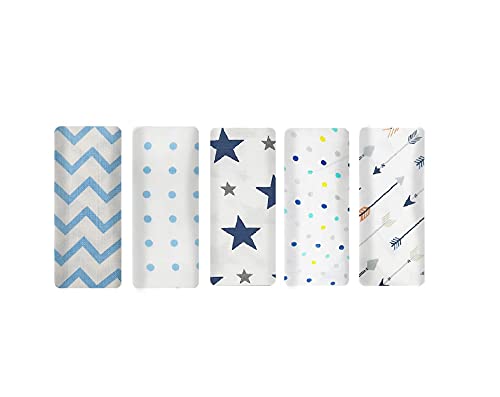 Image of muslin towels for baby bath Pure Cotton Muslin Baby Swaddle Blanket, Swaddle for Newborn Baby Super Soft Cotton Receiving Wrapper Cloth, Stroller Cover-Pack of 5 with Size 120X100 CM - Arrow Prints