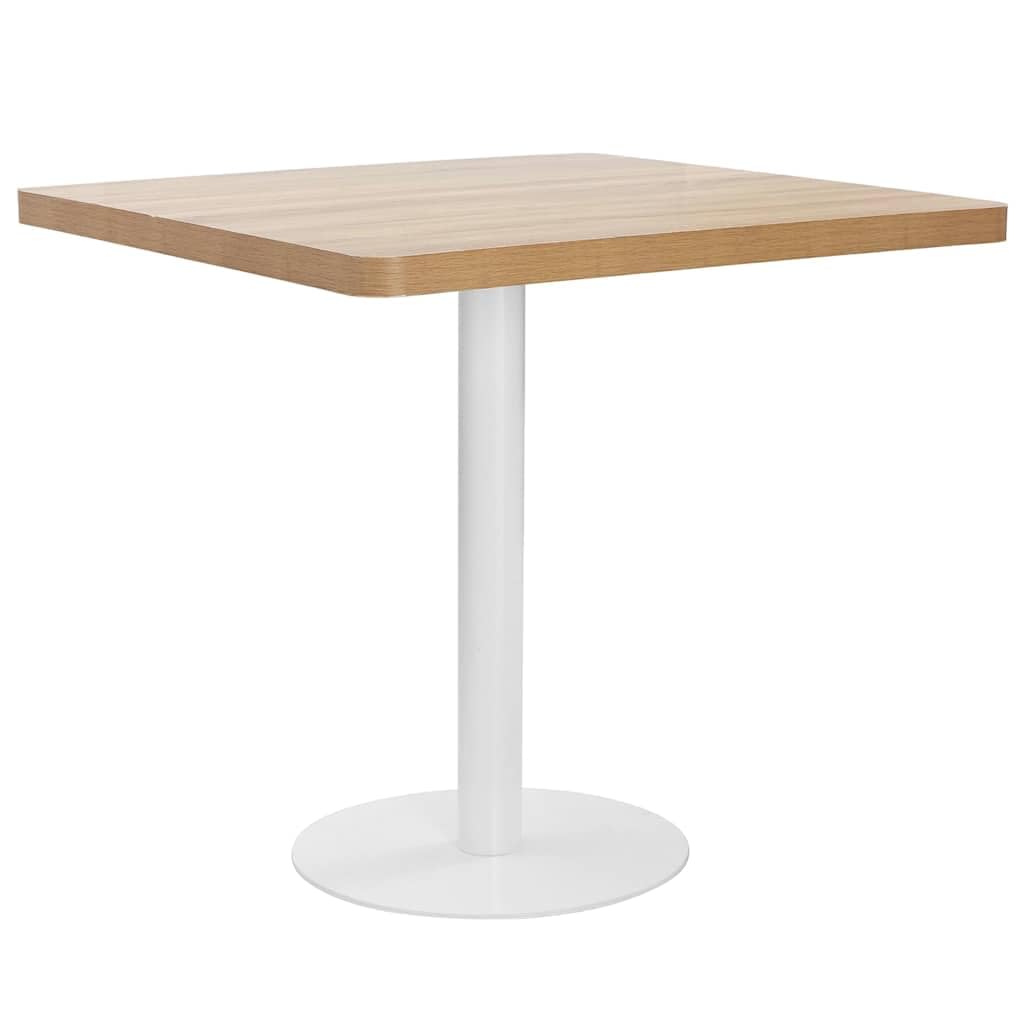 Stół bistro 80x80 cm MDF jasnobrązowy ze stalową nóżką