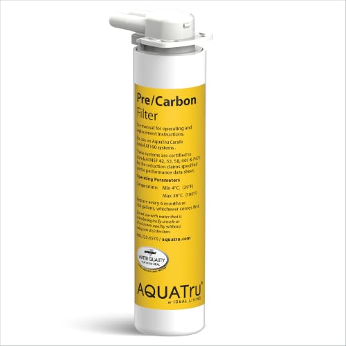 AquaTru Carafe AT100 2-Stage Pre/Carbon Filter | Reduces Sand, Silt, Sediment, Rust, and Particles | Activated Carbon Reduces Chlorine Taste and Odors