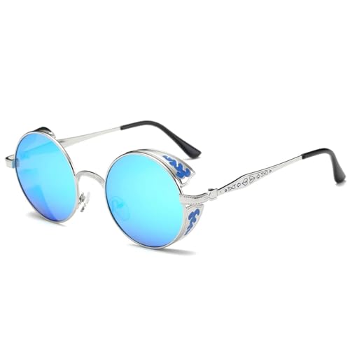 Lunettes polarisées rondes anti-éblouissement style steampunk