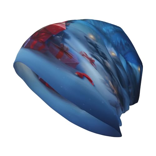 WHJSSF Gorro de punto de moda para adultos, diseño de árbol de Navidad, suave, unisex, para todas las estaciones, color negro