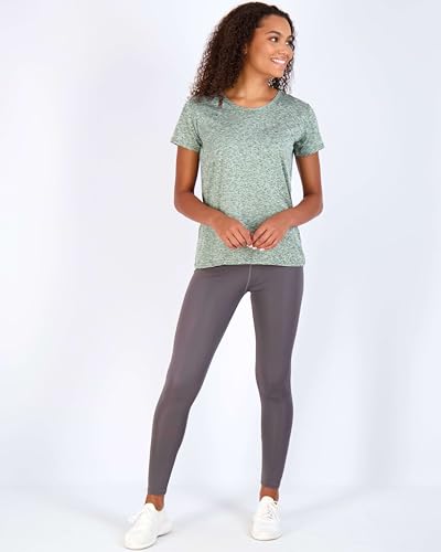 Image of Real Essentials 5 Pack: Women's Dry Fit Tech Stretch Short-Sleeve Crew Neck Athletic T-Shirt Available in Plus Size Set Medium