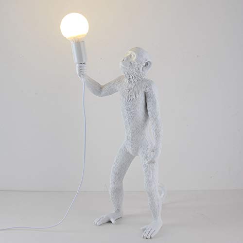 Chabei Modern Table Light, Monkey Desk Lamp, Resin Standing Monkey Lighting For Living Room, Bedroom, Office, College Dorm (White) #TOP2