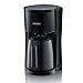 Severin Filterkaffeemaschine mit Thermokanne, Kaffeemaschine für bis zu 8 Tassen, ansprechende Filtermaschine mit Isolierkanne, Single, schwarz, 1 Liter, KA 9306