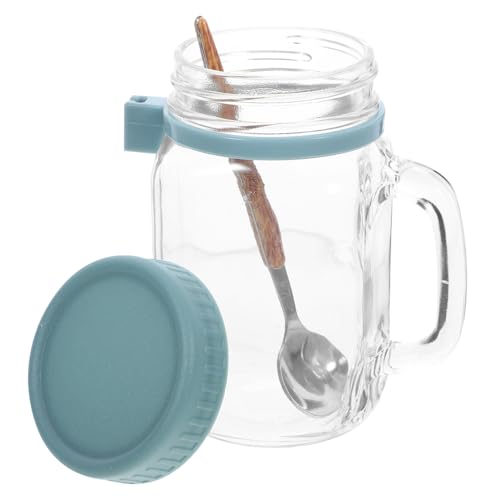FUNOMOCYA 1 Juego Vaso Portatil Recipiente De Avena Durante La Noche Con Tapas Tazas Para La Avena Jares De Vidrio De Avena Durante La Noche Recipiente De Desayuno Gris De Madera
