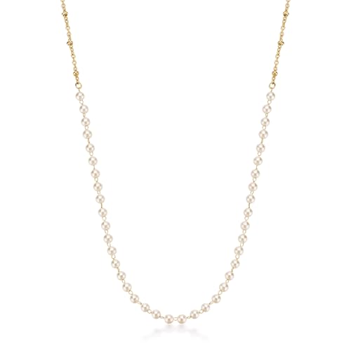 Collier en acier Brosway Essential BNL040 doré avec perles pour femme