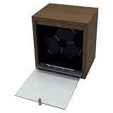 TISHITA Caricatore Automatico Orologi Scatola Avvolgitore Orologi Rotorio Vetrina con Sportello in Vetro Illuminata Interno Nero Effetto con Collegamento Usb