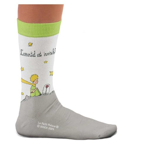 Chaussettes unisexe, drôles hommes et femmes, amusantes et cool, modèle L'Essentiel, Le Petit Prince Saint-Exupéry (PP-Essential-Socks-M, FR/ES, Numérique,...