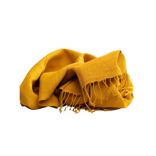 Écharpe en soie pour femme en soie d'Eri jaune, le cadeau artisanal idéal