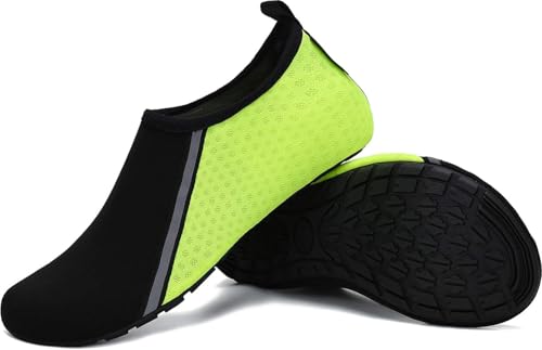 SAGUARO Escarpines Hombre Zapatillas de Agua Mujer Zapatillas Playa Secado Rápido Zapatos Agua Antideslizantes Calzado para Natacion Surf Acuaticas Piscina Verde Brillante Gr. 42/43 EU