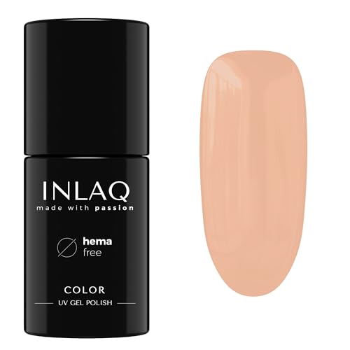 INLAQ® HEMA Free UV Nail Polish French Peachy Pink 6 ml - Gel Nagellack frei von HEMA - Gellack UV Lack in verschiedenen UV LED Gel Farben
