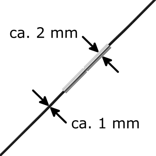 Auroris extra dünne Kette aus Lederimitat schwarz 1mm mit Tunnel-Drehverschluss aus Edelstahl Länge 45 cm