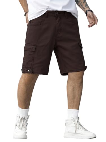 Image of GRECIILOOKS Denim Cargo Shorts for Men Stylish | Washed Jeans Half Pant for Men | Knee Length Cargo Shorts for Mens | Regular Fit Mens Pant Casual, Utility Streetwear Jorts, Travel Summer Wear