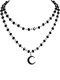 Taille et longueur : le pendentif lune noire mesure 1,7 cm de largeur, 1,7 cm de longueur. La première chaîne mesure 34,3 cm, la deuxième chaîne mesure 42,4 cm, chaîne d'extension de 5,1 cm