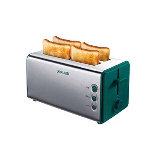 Kubo Tostadora Acero Inoxidable, 2 Ranuras Extra Largas y Anchas, 1400W, 5 Niveles de Tostado