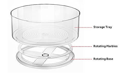 G.a Homefavor Lazy Susan Bathroom Organizer, 9 Inch Clear Plastic Spinning Organizer, Rotating Spice Rack For Kitchen, Storage Container For Pantry, Countertop, Fridge, Vanity, Bathroom, Pack Of 2 #TOP3