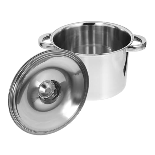 LALADEFIEE Thicken Stainless Steel Soup Pot Heavy Duty Cooking Pot with Lid for Induction Cooking Thickness 2 Diameter 12 Height Ideal for Stewing and Oil Storage 1pc
