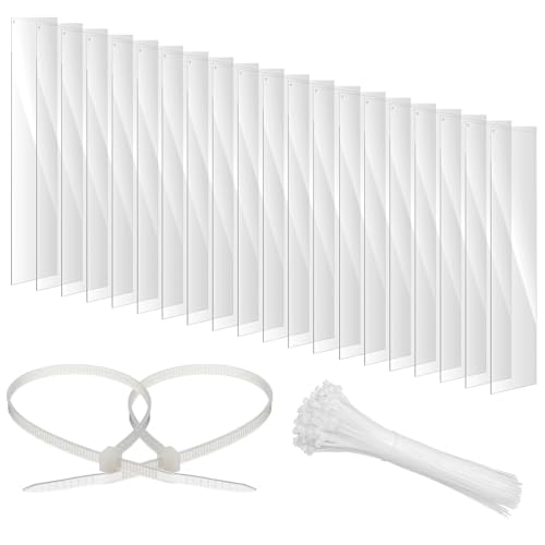 25Pcs Clear Cage Edge Liners Hamster Cage, Pet Cage Liner, Ferret Cage Accessories, Urine Guard Side Lining for Bunny Hedgehog Chinchilla Hamster Rat and Small Animal (with 6 Holes 200 Zip Ties)