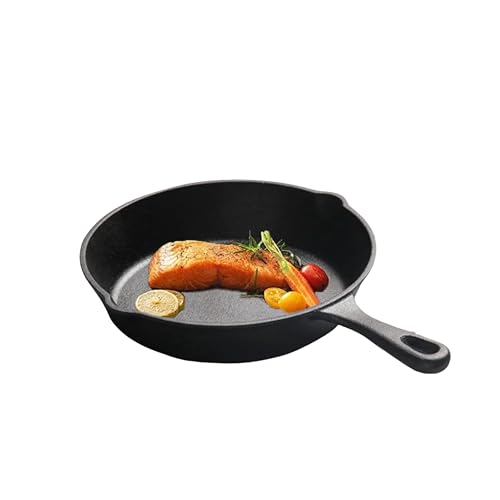 JSY Sun Cast Iron Frying Pan, 10 inch Gill Pan Skillet with Iron Handle for Searing Steak, Gas...