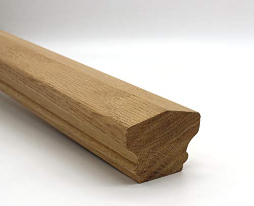 Handrail, 6701 Series (2 3/4" Width x 2 1/8" Tall), Solid Straight Hardwood Red Oak Stair Handrail, 3 Feet Long