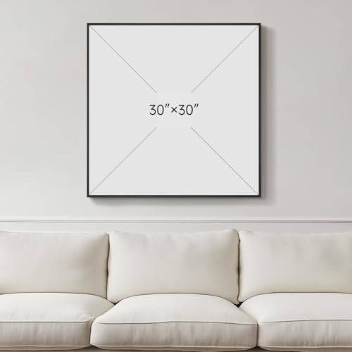 Framed Black Abstract Wall Art, Modern Canvas Prints Paintings Artwork for Walls, Square Minimalist All Black Pictures for Living Room, Hallway, Fireplace, Bedroom, Office, Bathroom Wall Decor by Cuspin - Image 3