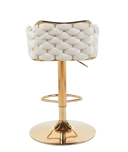 Image of Creative Modern Counter Height Stool with Padded Seat, Swivel & Footrest | Elegant Bar Chair for Kitchen, Dining & Home Bar (Pack of 1) (White)
