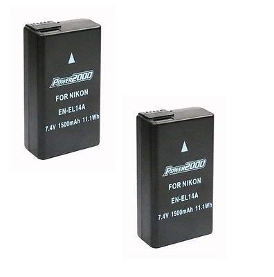 PhotoHighQuality 2X EN-EL14A, ENEL14A, Batteries, Compatible for Nikon Df, Nikon D3100, Nikon D3300, Nikon D3500, Nikon D5300, D5500, Nikon P7800, Digital Camera