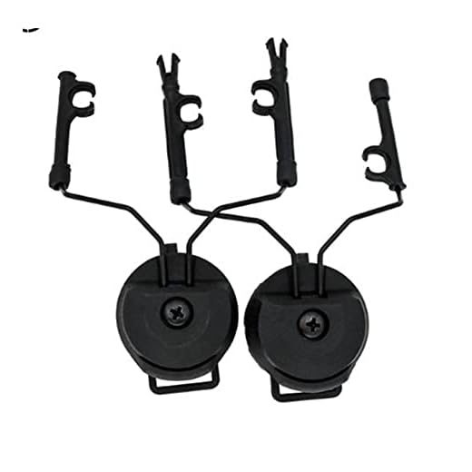 LakerBig Tactics Peltor Helmet Arc Ops-Core Hjälm Track Adapter Hörlurar Bracket och Fast Action Core Helmet Rail Adapter - BK (Color : BK)