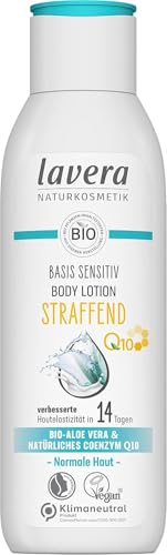 Image of lavera Basis Sensitive Body Lotion Firming - Natural Cosmetics - Vegan - Organic Aloe Vera & Natural Coenzyme Q10 - Improved Skin Elasticity in 14 Days - PETA Certified - Body Lotion - 250 ml