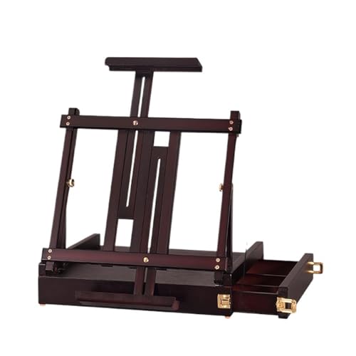 NDRFAWY 調節可能な木製引き出しテーブルスケッチボックス イーゼル ハンドヘルド ポータブル アーティスト デスクトップ ストレージケース 特大ストア アート ペイント マーカー ペン