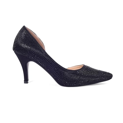 Image of Lino Perros Womens Lino Perros Diamond Studded Slim Pumps Heeled Sandal