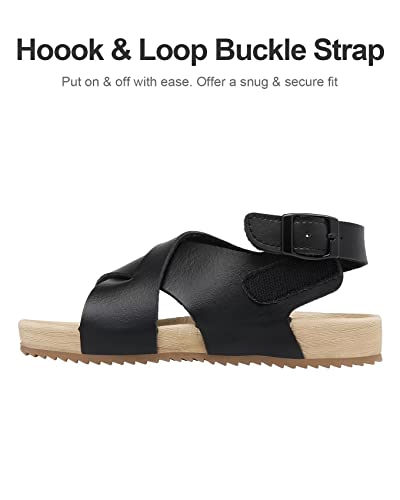 Cubufly Kids Sandals Cross Strappy Open Toe Plat Girl Boy Summer Shoes For Indoor And Outdoor Use Toddler/Little Kid/Big Kid #TOP2