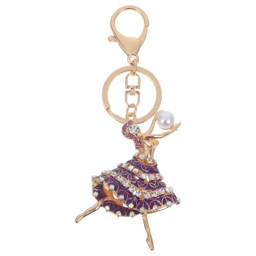 PRETYZOOM Llavero en Aleación de Zinc Diseño Delicado y Perla Falsa de Ballet Colgante de Bailarina y Portátil para Mujer para Obsequio o Accesorio de Mochila