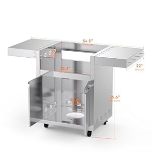Stainlesssteelgrillcartforhygrill3burnerbuiltingasgrilloutdoorkitchenislandwithfoldablesideshelvesandstoragecabinet Urban Country Home Decor Stainless steel grill cart for hygrill 3 burner built in gas grill outdoor kitchen island with foldable side shelves and storage cabinet urban country home decor