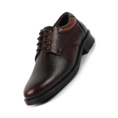 Image of FAUSTO Men's Genuine Burnish Leather Formal Lace Up Derby Shoes for Office|Work