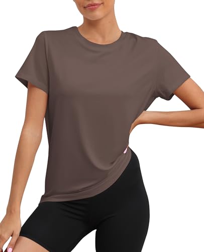 Image of KevaMolly Workout Tops for Women UPF50+ Breathable Loose Fit Yoga T Shirts Short Sleeve Running Gym Athletic Tee Top
