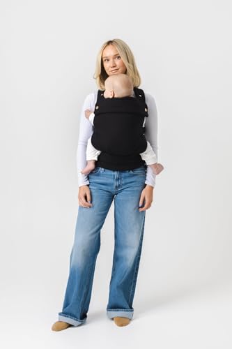 Image of Mabē Monarch Ergonomic Baby Carrier - Premium Cotton Soft Structured Infant Carrier with Hip Healthy Design, 3 Carry Positions for Newborn to Toddler (7-35lbs), Breathable (Ebony)