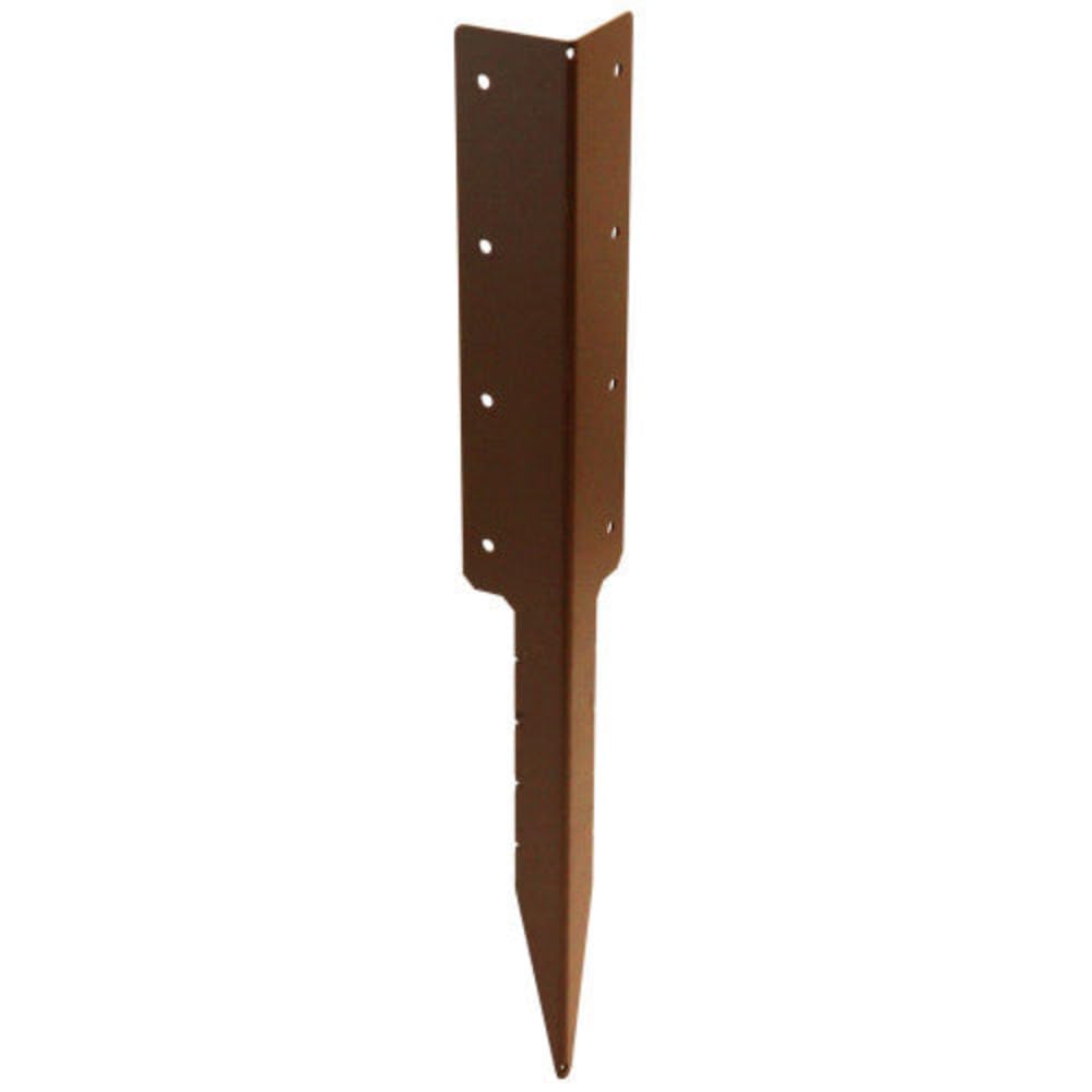 High-Grade Steel Raised Bed Support Brackets – Spike and Double Height Options for Garden Stability (Double Height Corner - Brown, 8)