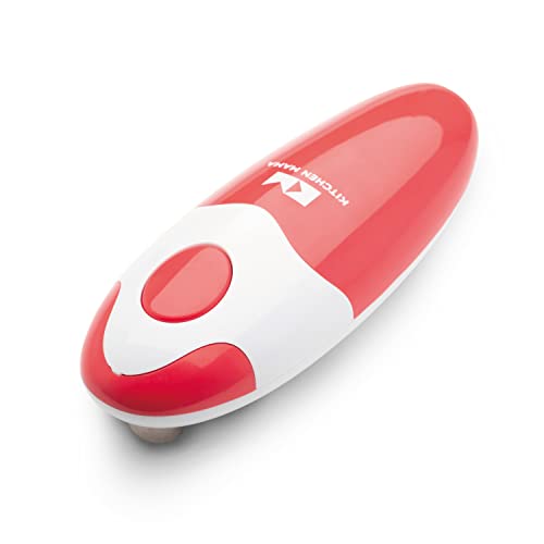Comparison: Best Cordless Can Opener 3 Kitchen Mama Auto Electric Can Opener: Open Your Cans with A Simple Press of Button - Automatic, Hands Free, Smooth Edge, Battery Operated, YES YOU CAN (Red)