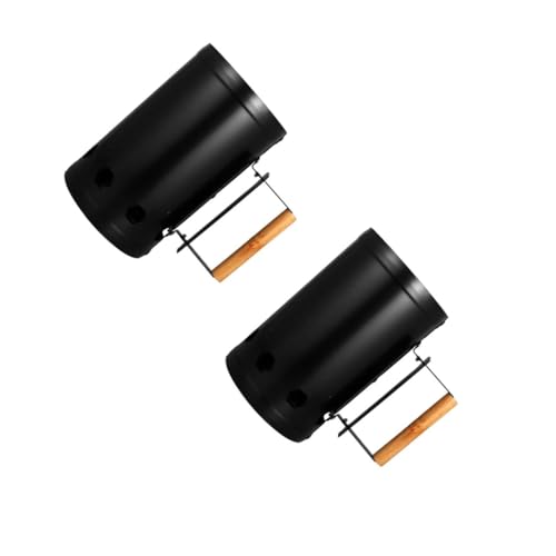 POPETPOP 2 Piezas Barril De Arranque De Tostadora Soplete Chimenea Antorcha Carbón Cesta Cocina Lanzador Fosa De para Asar Pozo De para Acampar Explotar Black
