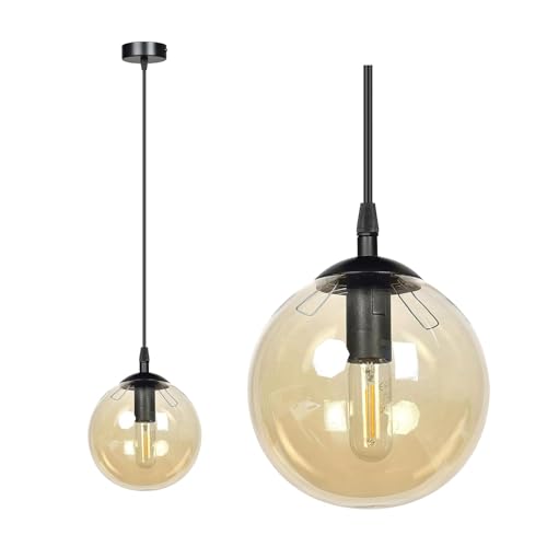 Image of Mahganya Decoration Modern Ceiling Lamp for Living Room, Office,Bedroom Lamp with All Fixtures and Fitting White Design Hanging Antique Fitting (Luister Black Cap)