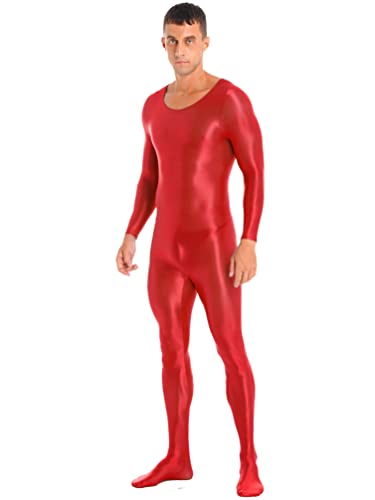 YiZYiF Men's Oil Shiny Tights Transparent Bodysuit Glossy Swimming Sports Yoga Suit Underwear3