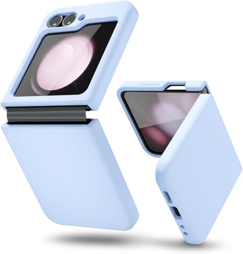 Image of MIDOS Back Cover Compatible with Samsung Z Flip 6 Case Liquid Silicone Full Protection Shock Proof Back Cover for Samsung Galaxy Z Flip 6 (Sky Blue)