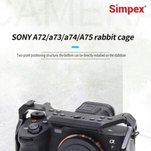 Image of Simpex A7R5 Metal cage Built-in Quick Release Plate for arca-Type, Filmmaking Video cage with Shoe Mount, 1 /4 inch & 3 /8 inch Threaded Holes