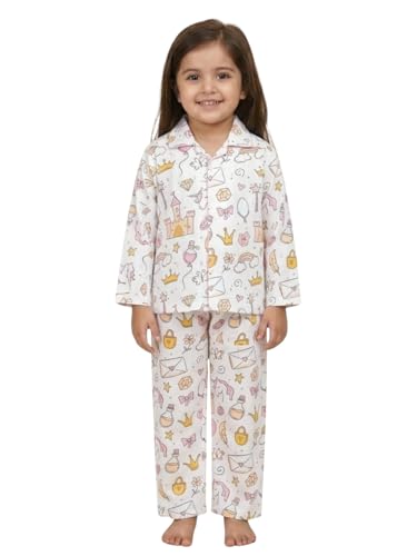 Image of The Mom Store Kids Cotton Night Suit for Boys and Girls | Breathable Night Dress for Kids Boys and Girls | Printed Nightsuit Pajama Set | Comfortable All-Season Sleepwear for Daily Use