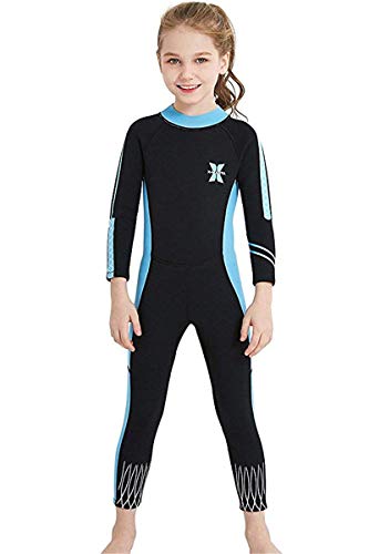 Little Kids Girls UV Protection Swimsuits 2.5mm Neoprene Keep Warm Wetsuit Long Sleeves