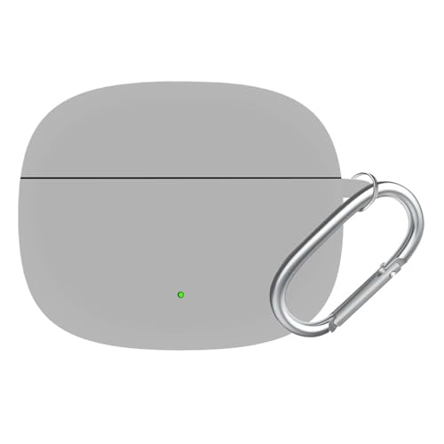 Image of Anvique Silicone Case Cover for Oneplus Nord Buds 4 Pro, Scratch Resistance, Shock Absorption, with Premium Carabiner (Grey R)