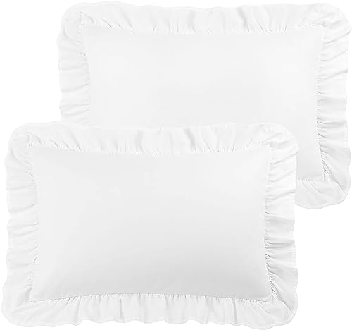 Saferay Taies Oreiller Volantées Ensemble 2, Reine Vert
